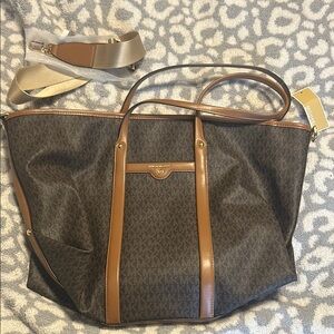 Michael Kors Brown and Tan Signature Tote